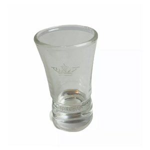 Sobieski Polish Vodka Etched Shot Glass Set Of 2 Crown Clear